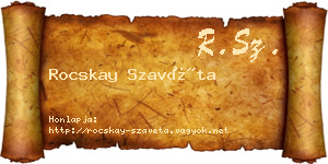 Rocskay Szavéta névjegykártya